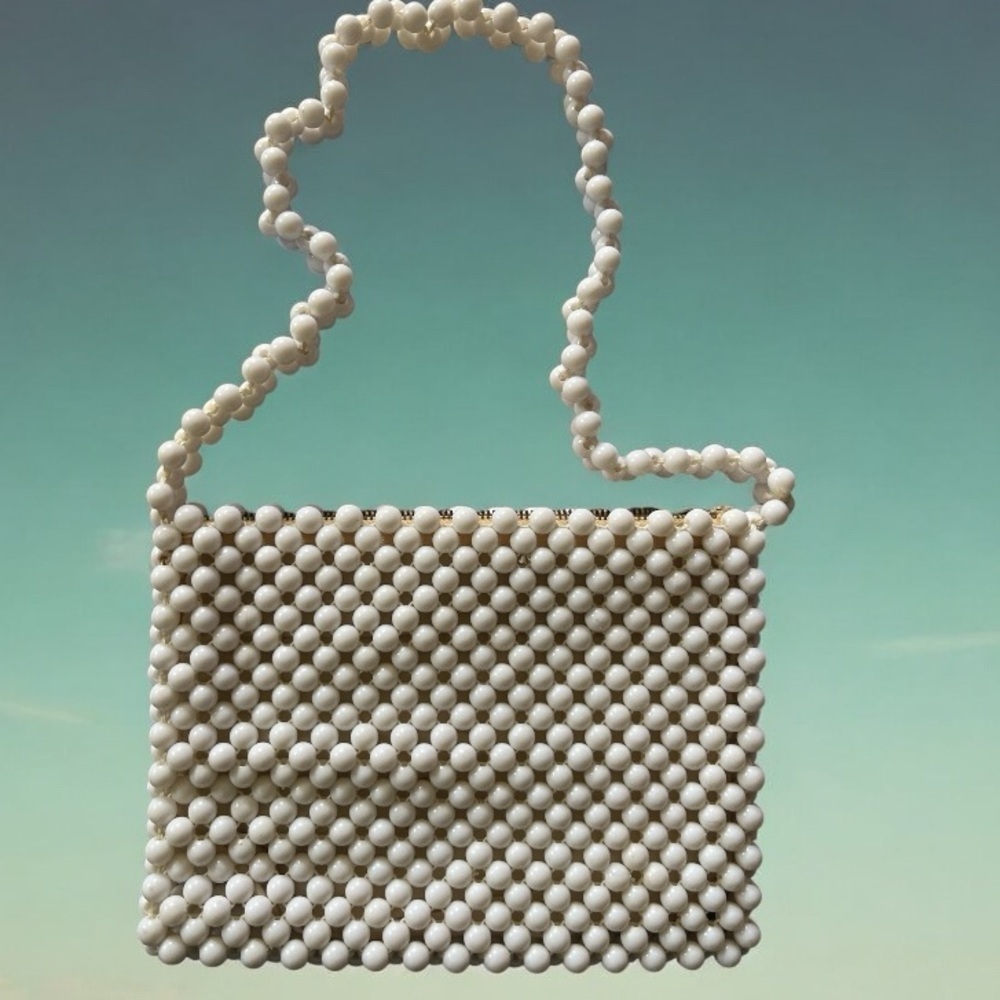 Gorgeous Vintage 60’s Lady Ellen White Bubble Beaded Handbag